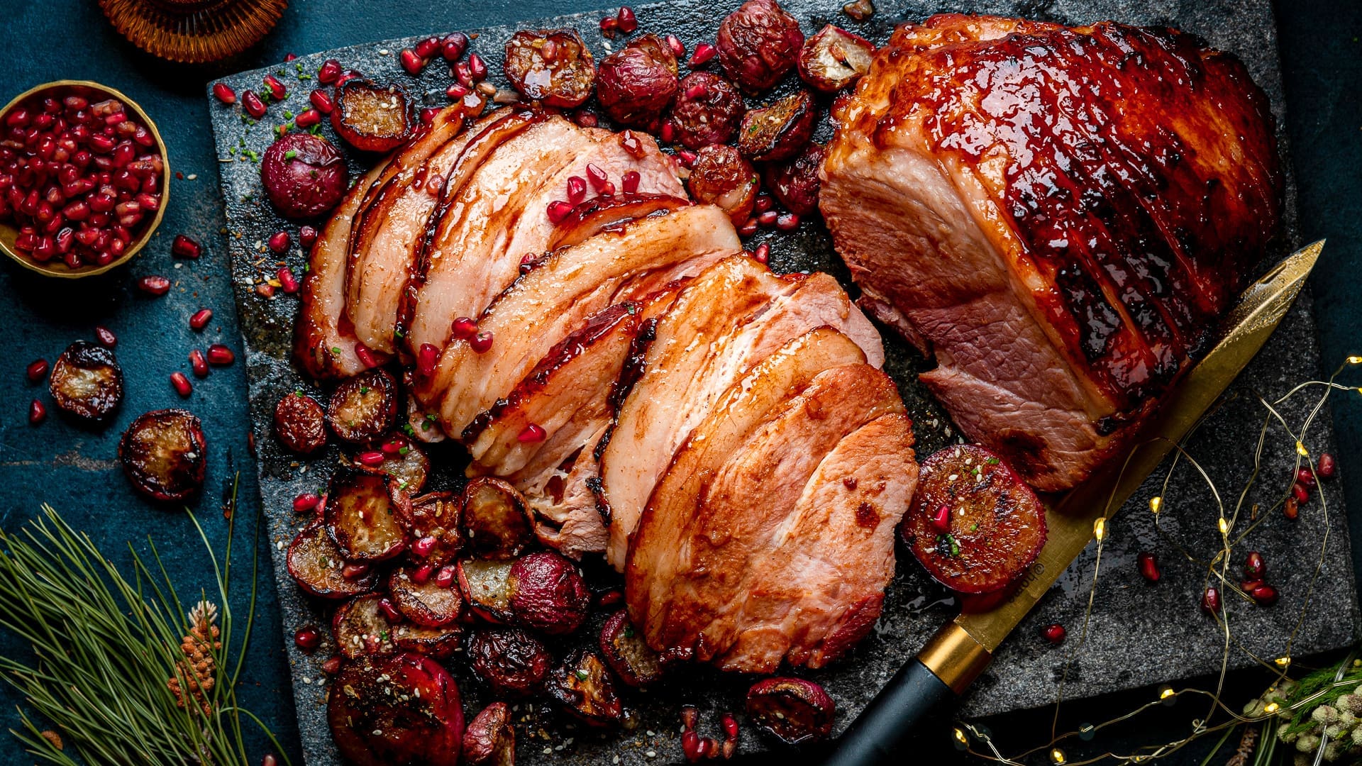 Berry Glazed Gammon with Roasted Vegetables